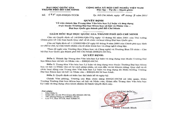 Th&agrave;nh lập Trung t&acirc;m Văn ho&aacute; học L&yacute; luận v&agrave; Ứng dụng